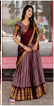 Dark Mauve with Maroon Kanchi Cotton Paavadai Dhavani- PREORDER