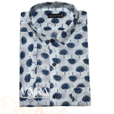 Shirt - Cotton White Blue Fern [057]