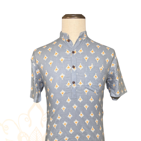 Short Kurta - Cotton Gray Arrow [069]