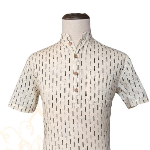 Short Kurta - Cotton Cream Arrow [068]