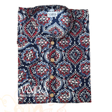 Short Kurta - Cotton Blue Red Ajrakh [076]