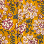 Short Kurta - Cotton Mustard Yellow Flower [093]