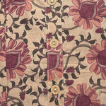 { New } Short Kurta - Cotton Beige Floral [103]