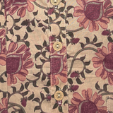 { New } Short Kurta - Cotton Beige Floral [103]