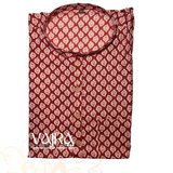 Short Kurta - Cotton Red Ruby Tile kurta [109]