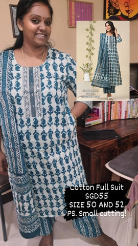 Cotton Full Suit- PLUS SIZE