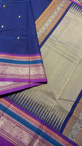 KANCHIPURAM COTTON SAREE- Full Thread work