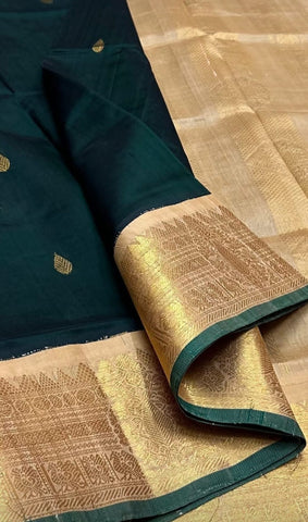 Kanchipuram Silk Cotton- Light Contrast Korvai