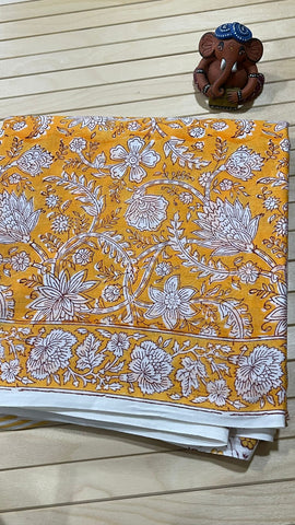 Jaipur Cotton- Orengey Yellow Floral