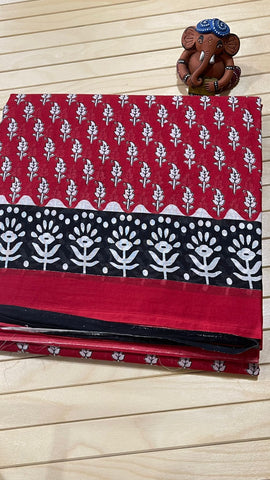Jaipur Cotton- Red and Black