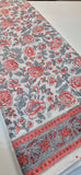 Jaipur Cotton-Coral Grey Floral Elegance