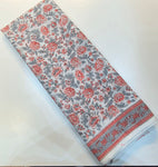 Jaipur Cotton-Coral Grey Floral Elegance