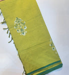 Graceful Green Blossom Saree