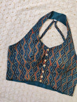 Cotton Ajrakh Natural Handblock Printed Blouse/crop top