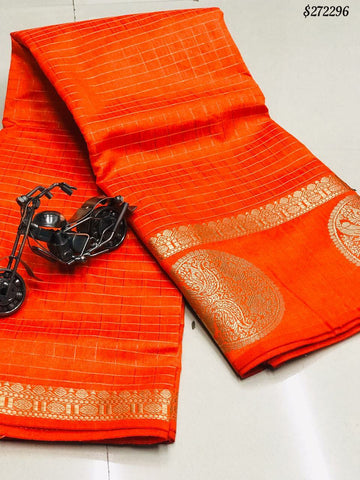 Soft Lenin Sarees with zari chex