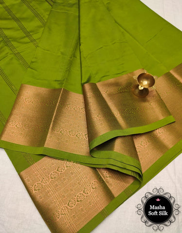 Soft Silk Saree- Rose Gold Zari