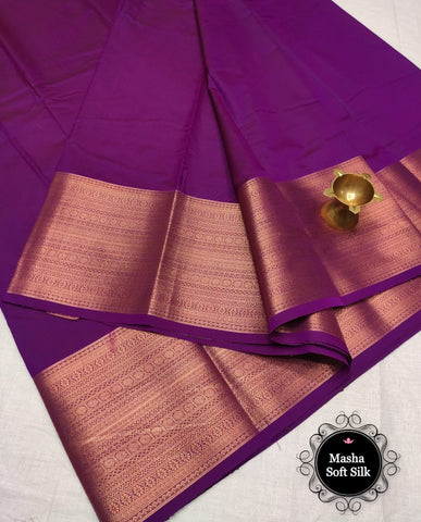 Soft Silk Saree- Rose Gold Zari