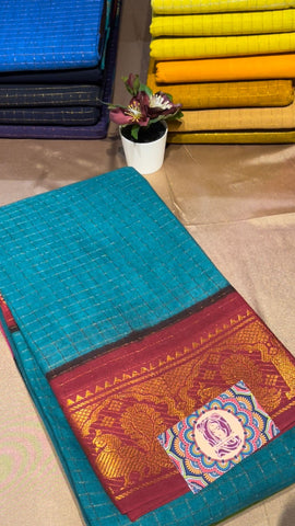 Madurai Sungudi Saree -ZARI KATTAM