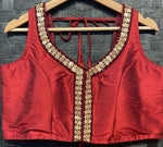Designer Sleeveless Blouse- Maroon