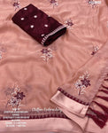 Soft Chiffon Embroidery Sarees -Preorder