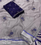 Soft Chiffon Embroidery Sarees -Preorder