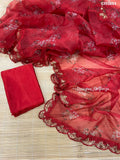 Red Organza Saree -Preorder